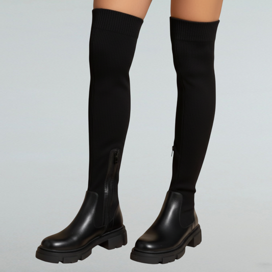 Virginia – Gebreide Overknee Laarzen voor Dames