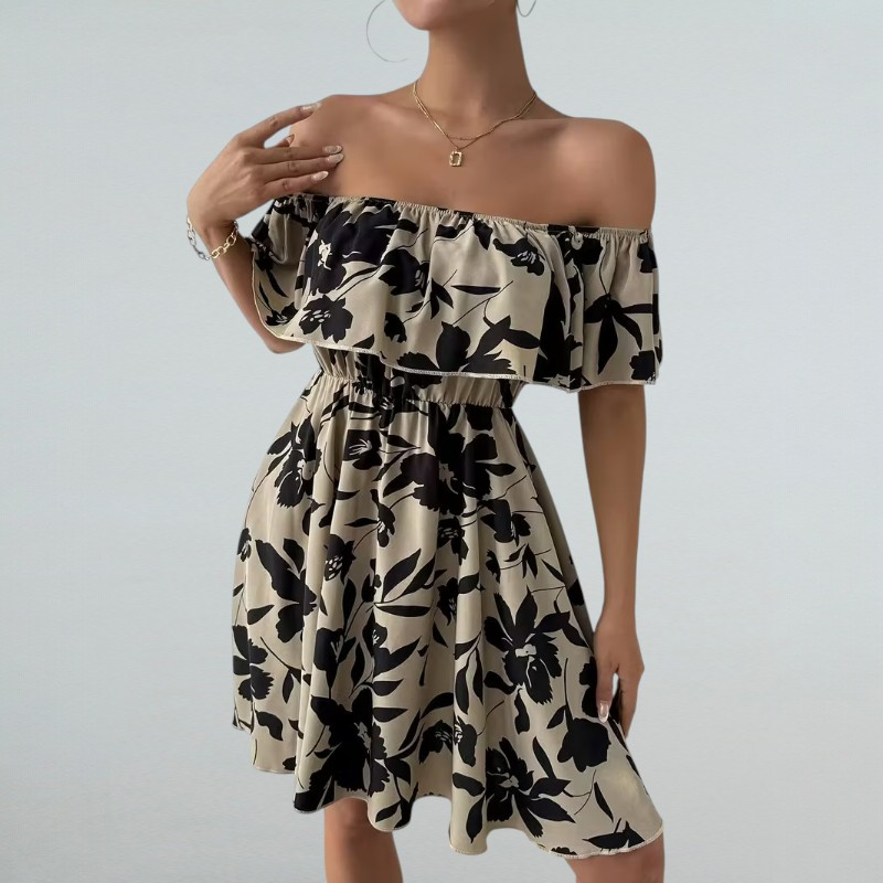 Debora – Elegantes Trägerkleid mit Blumenmuster