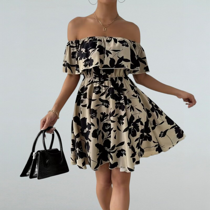 Debora – Elegantes Trägerkleid mit Blumenmuster