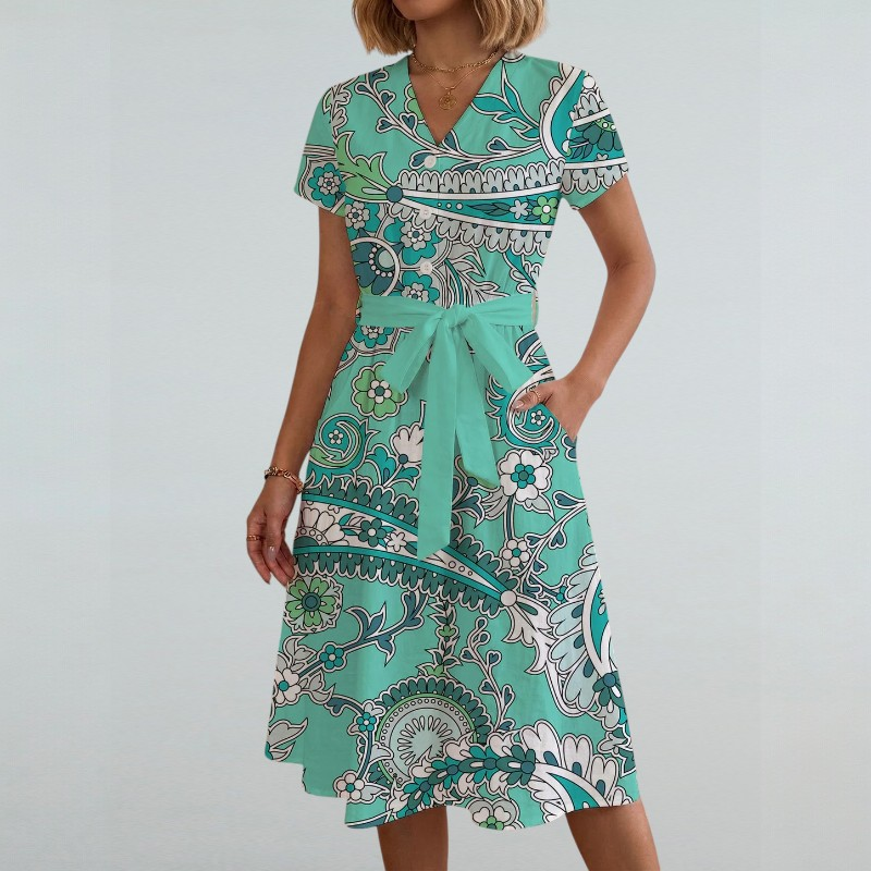 Denise – Midi Kleid mit Floralem
