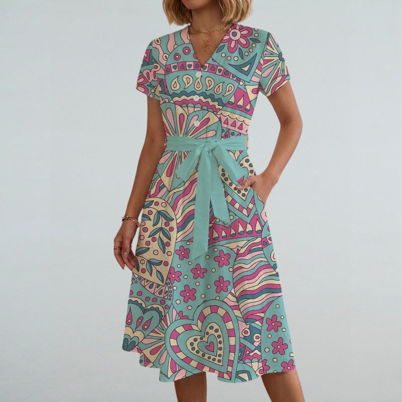 Denise – Midi Kleid mit Floralem