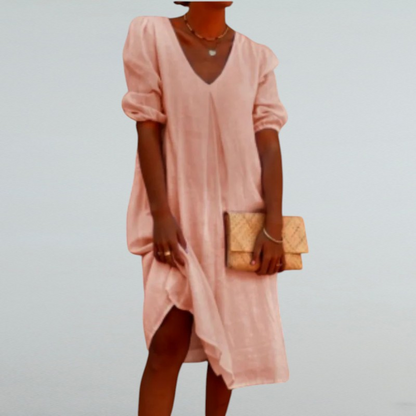 Flavia – Midikleid für Damen mit V-Ausschnitt