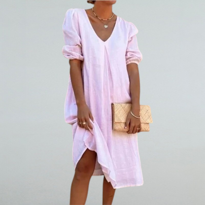 Flavia – Midikleid für Damen mit V-Ausschnitt