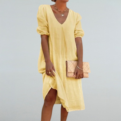 Flavia – Midikleid für Damen mit V-Ausschnitt