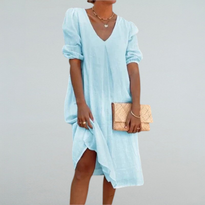 Flavia – Midikleid für Damen mit V-Ausschnitt