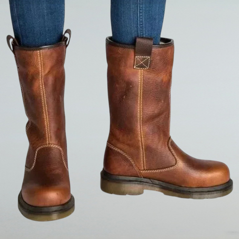 Irene -Mid Calf Leather Boots