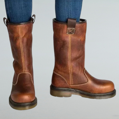 Irene -Mid Calf Leather Boots
