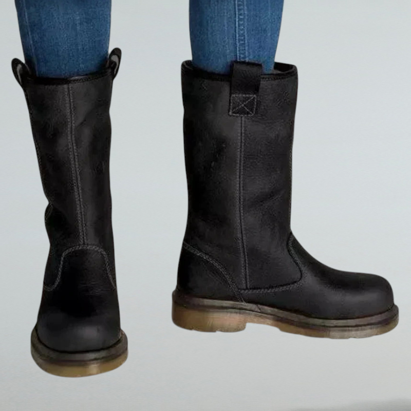 Irene -Mid Calf Leather Boots