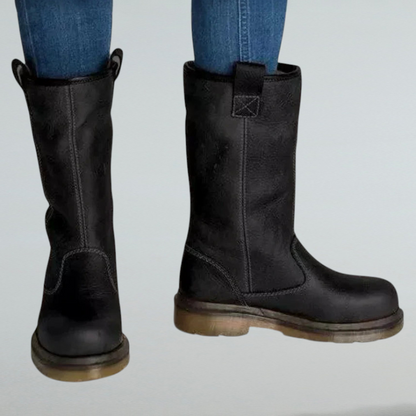 Irene -Mid Calf Leather Boots