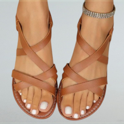 Lina – Flache Crisscross-Sandalen