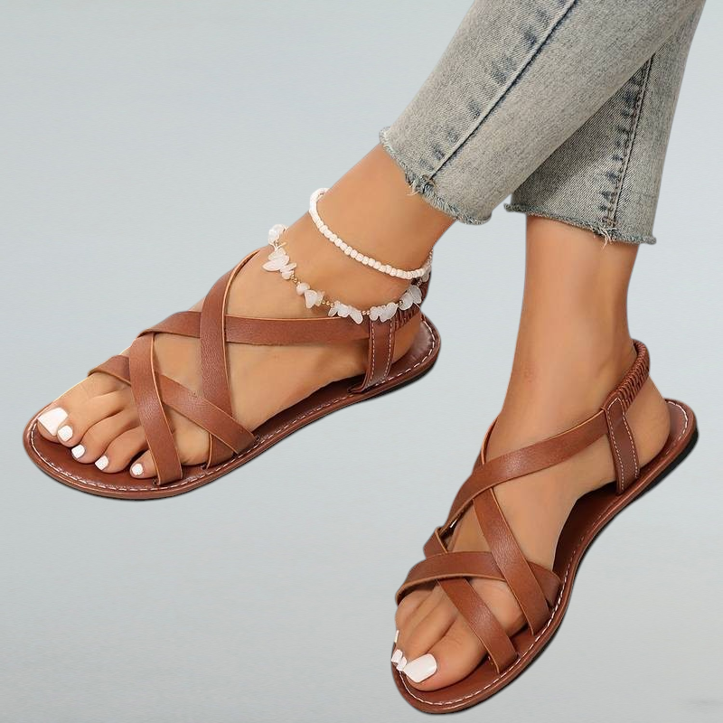 Lina – Flache Crisscross-Sandalen