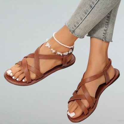 Lina – Flache Crisscross-Sandalen