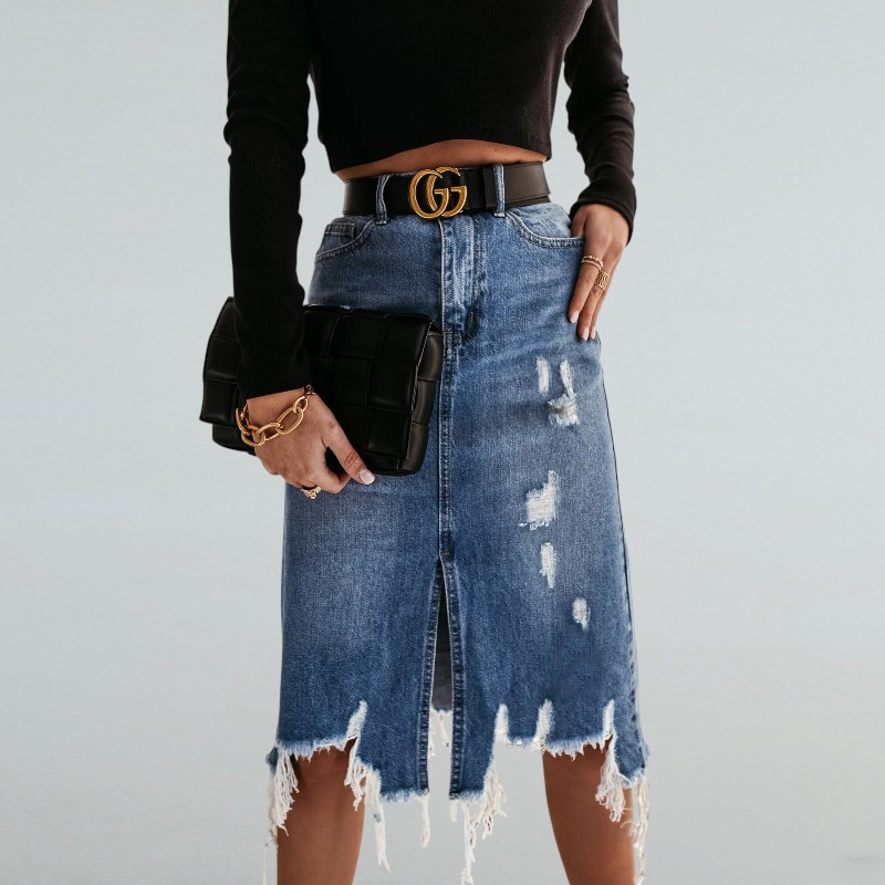 Mia – Midirock mit Asymmetrischem Design
