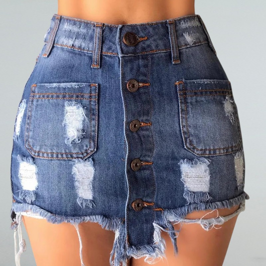 Miriam – Damen Jeans Minirock