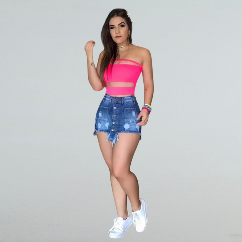 Miriam – Damen Jeans Minirock