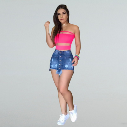 Miriam – Damen Jeans Minirock