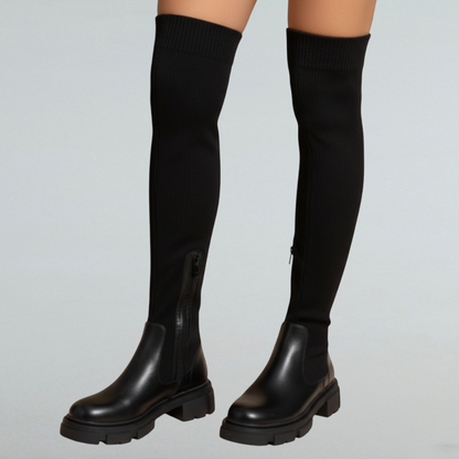 Virginia – Gebreide Overknee Laarzen voor Dames