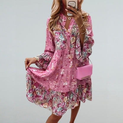 Priscilla – Boho Damenkleid mit Blumenmuster