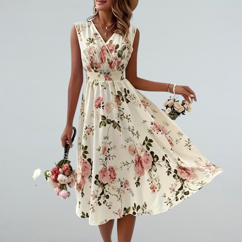 Rosa – Sommerkleid mit Blumenmuster