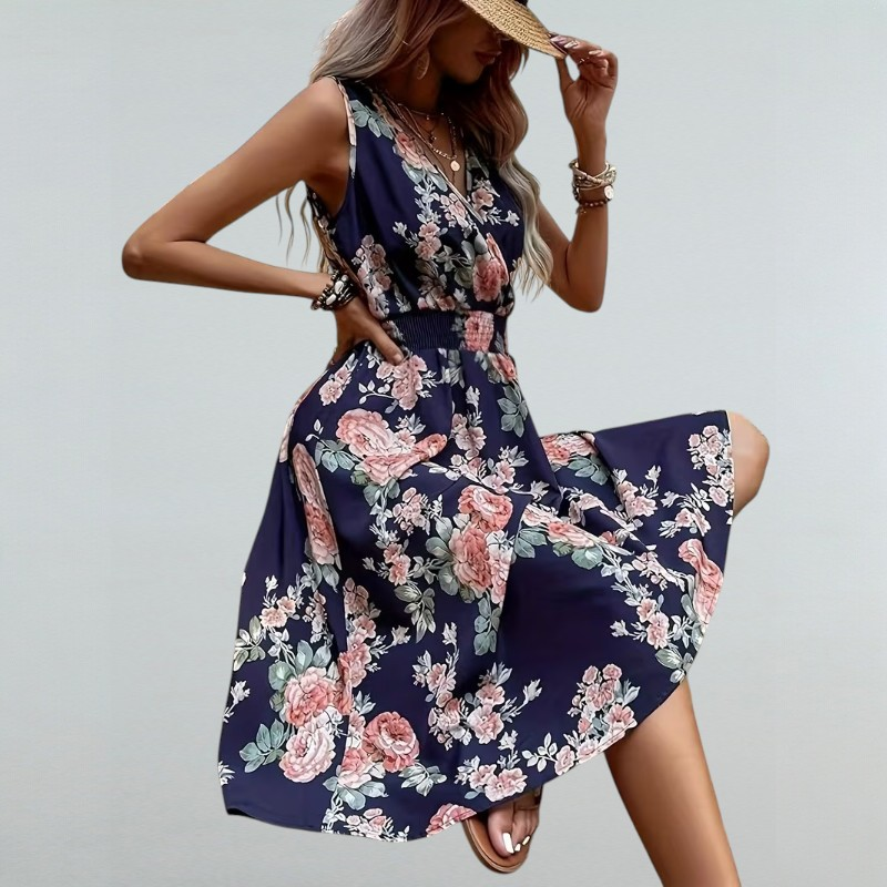 Rosa – Sommerkleid mit Blumenmuster