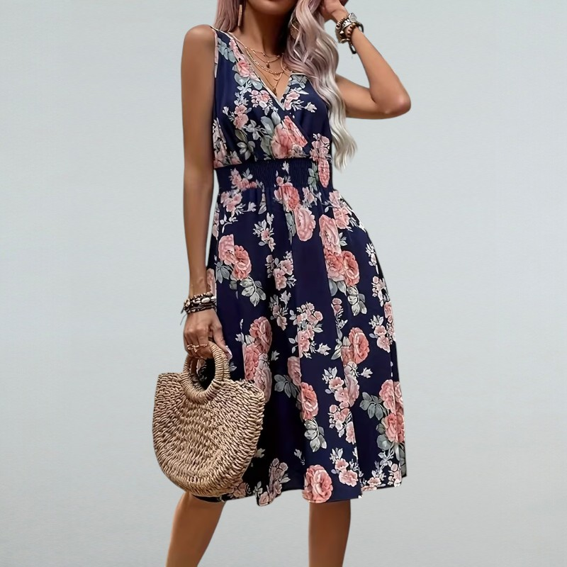 Rosa – Sommerkleid mit Blumenmuster